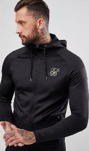 track hoodie in black with gold logo
