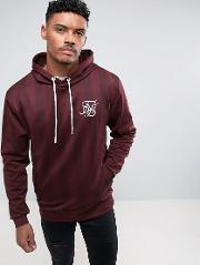 track hoodie in burgundy with stripes