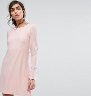 Swing Dress With Embellished Cuffs