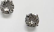 round black swarovski crystal stud earrings