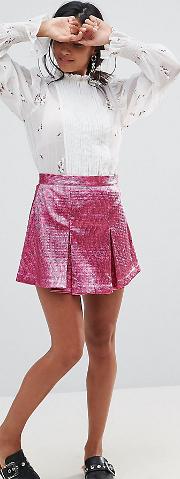 mini skort with pleats & shorts underlayer