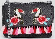 toucan marley mini embroidered cross body bag