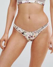 skye & staghorn floral bikini bottom with mesh insert
