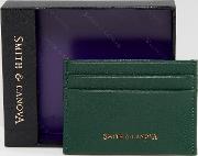 leather card holder in green