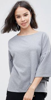 Jumper With Fluted Sleeve