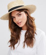 straw boater hat with black band