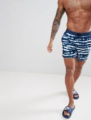 swim shorts with tie dye print