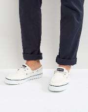 Topsider Bahama Boat Shoes In White