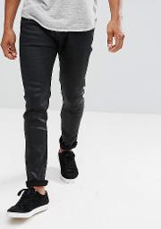Coated Skinny Jeans  Black
