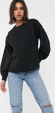 Sweatshirt With Volume Sleeve