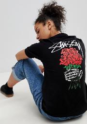 oversized t shirt with rose back