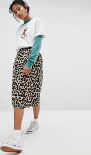 pencil skirt in all over leopard print