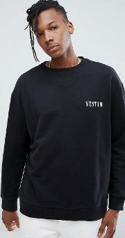 chest logo crew neck sweatshirt