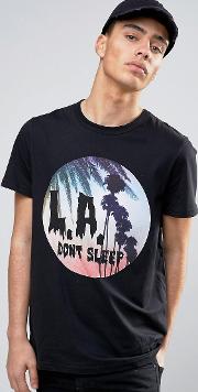 la dont sleep back print  shirt