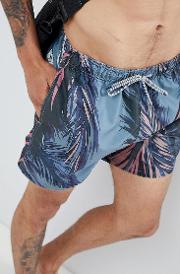 swim shorts in palm print