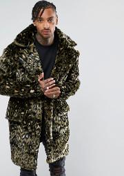jacket in leopard teddy faux fur
