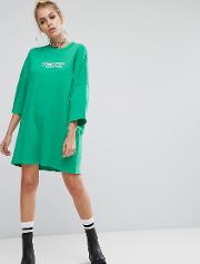 oversized t shirt dress with toxic slogan
