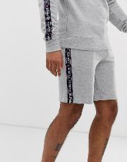Authentic Lounge Shorts Side Logo Taping Grey Marl
