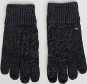 Pima Cotton Gloves In Charcoal Marl