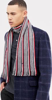 raschel scarf in grey stripe
