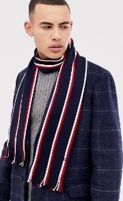 raschel scarf in navy stripe