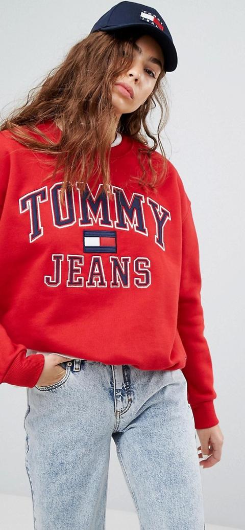 tommy jeans 90s capsule logo sweatshirt