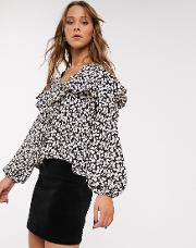 Blouse With Frill Detail