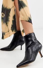 Pointed Boots With Flare Heels
