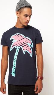 t shirt exclusive to asos palm scribble print