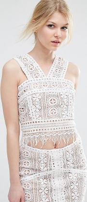 co ord premium lace overlay crop top