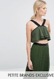 strappy fluted crop top
