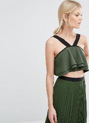 Strappy Fluted Crop Top