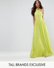 td by plunge front maxi dress