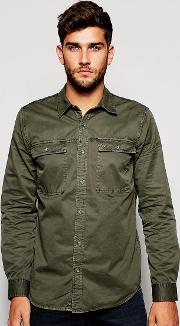 workwear shirt in faded olive
