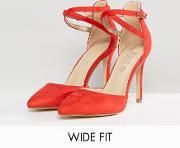 wide fit bow trim court shoe