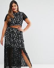 Co Ord Lace Maxi Skirt With Thigh Split