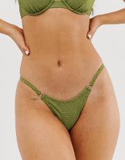 Purpose String Tanga Bikini Bottom Textured