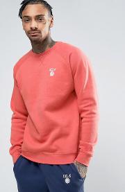 chest logo sweater in faded rose