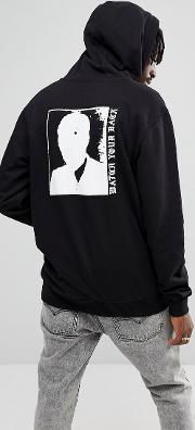 zip up hoodie with back print  black va36syblk