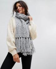 knitted tassle scarf