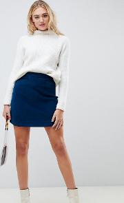cord mini skirt