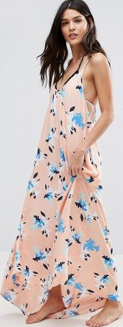 patterned maxi swing beach dress