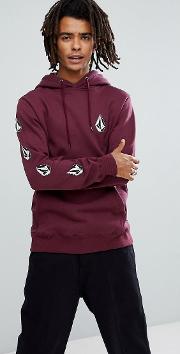 hoodie with logo sleeve print