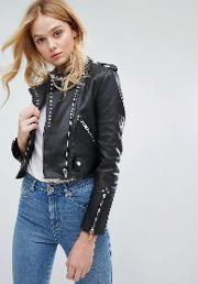 erika studded leather jacket