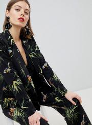 barbican collection tropical printed blazer