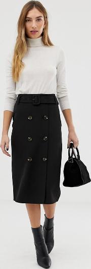 Skirt With Double Buttons