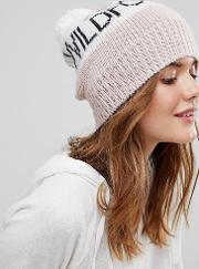 knitted beanie with pom
