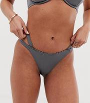 Exclusive Strappy Tanga Bikini Bottom Charcoal Shimmer