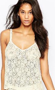 Lace Open Back Cami Top
