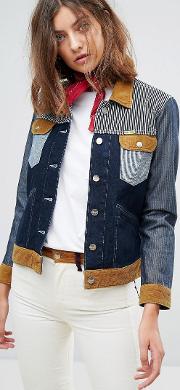 X Peter Max Western Denim Jacket With Cord Detail